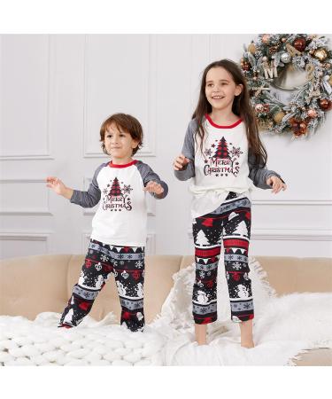 PatPat Family Matching Christmas Pajamas Set - Grey Tree Snowflake Print, Kids 4-5 Years - Buy Online on SooperMarket.com