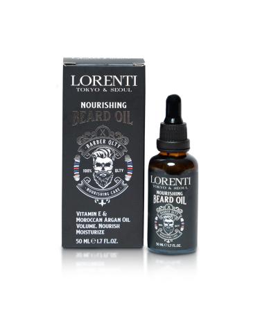 Lorenti Men Nourishing Beard Oil | Vitamin E | Moroccan Argan Oil | Moisturizer | 50ml (1.7fl.oz.)