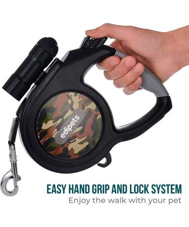 Buy Edipets Extendable & Retractable Dog Leash with LED Flashlight | Flexible Training & Walks | Military-Grade Quality for International Shipping - Buy Online on SooperMarket.com