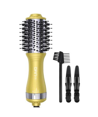 Travel Hair Dryer Brush 4-in-1 Styling Tool 125Volt with Titanium Barrel  3 Temperature Settings - Portable and Compact  Frizz-Free Results for All Hair Types