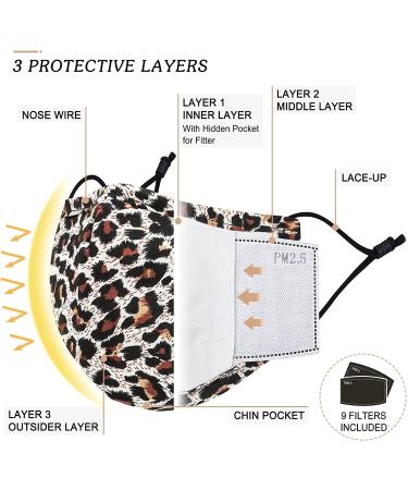 Washable Reusable Cloth Face Masks for Women and Men | Adjustable Nose Wire & Filter Pocket | Designer Printed | 9 Filters Included - Buy Online on SooperMarket.com
