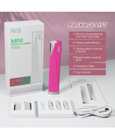 PELCAS Electric Dermaplaning Tool Kit with LED Light - Painless Mini Face Razor 6 Replaceable Blades 3 Speeds for Exfoliation & Hair Removal - Perfect for Women BV18-712 - Buy Online on SooperMarket.com