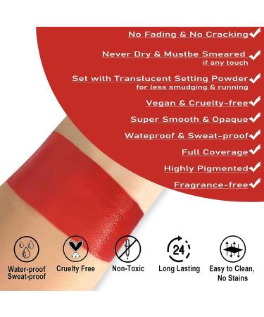 CCbeauty Red Eye Black Stick | Matte Cream Red Face Paint Stick for Cheeks, Eyes, Lips | Waterproof & Long Lasting | Easy to Use | Cruelty-Free | Mini Red - Buy Online on SooperMarket.com