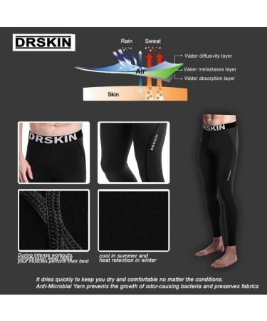 DRSKIN Men's Compression Pants Sports Tights Leggings - Black, Small - Buy Online on SooperMarket.com