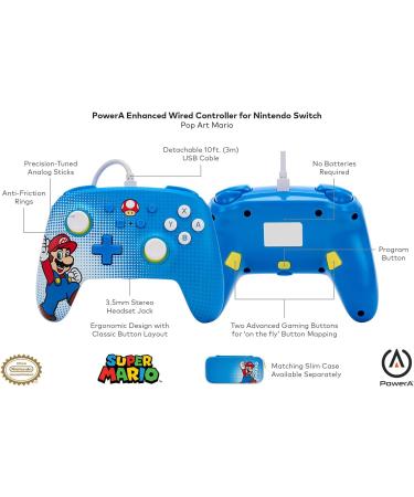 PowerA Enhanced Wired Controller for Nintendo Switch - Mario Pop Art - Buy Online on SooperMarket.com
