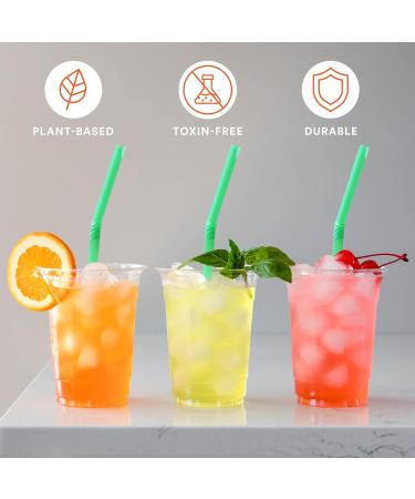 ECO SOUL 100% Compostable Straws - 100 Count, 8.25 inch, Eco-Friendly, Biodegradable, Sustainable, Disposable Straws for Cocktails, Cold Drinks, Smoothies - Bendable - Buy Online on SooperMarket.com