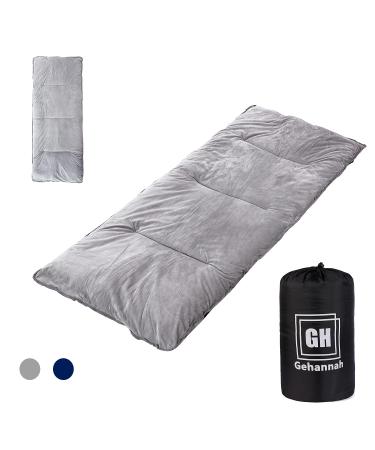 Gehannah Thick Camping Sleeping Pad, Soft Comfortable Microfiber Camping Cot Pads for Adults, Lightweight Foldable Sleeping mats for Traveling Hiking Backpacking Traveling Grey