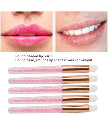 5pcs Glitter Crystal Lip & Eye Shadow Brush Set - Soft Portable Brushes for Lip Smudge & Under Eye Concealer Makeup - Travel Essentials - Buy Online on SooperMarket.com