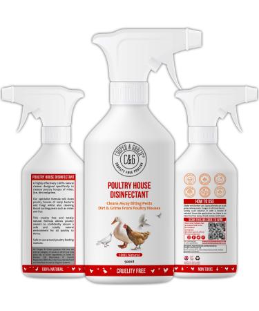 Poultry House Disinfectant 500ML | Cleans Away Biting Pests & Grime Away From Poultry Houses | Pet Disinfectant Better Than Ground Sanitising Powder For Poultry And Chicken Mite Powder