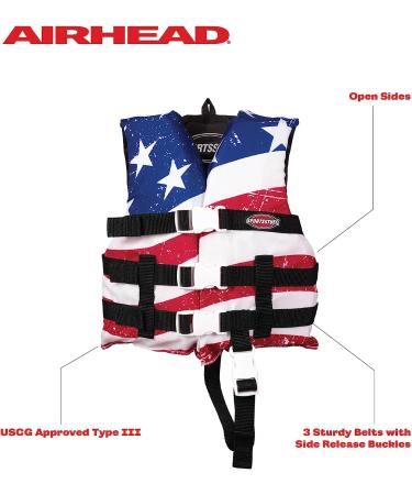 SPORTSTUFF Stars and Stripes Life Jacket - US Coast Guard Approved Type III - Adult, Child, Youth Sizes - Buy Online on SooperMarket.com