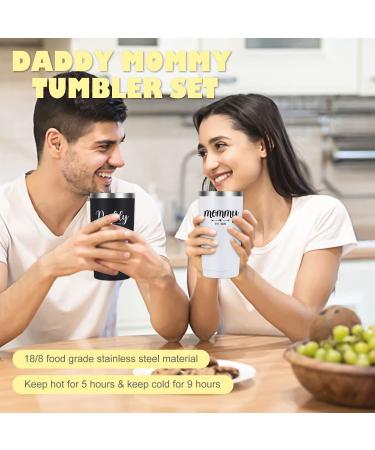 Pregnancy Gifts for First Time Moms: Daddy and Mommy Est 2022 20oz Insulated Tumblers Set - Top New Parents Gifts for Baby Shower - Buy Online on SooperMarket.com