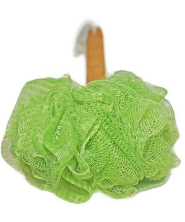 Shower Loofah Body & Back Scrubber - Exfoliating Bath Brush | Long Wooden Handle For Men & Women | 2 Pack - White & Green - Buy Online on SooperMarket.com