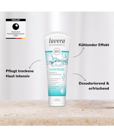 Lavera Foot Cream Base Sensitive - Healing Earth & Bio-Macadamia - Vegan Organic Care for Dry Skin - 4 x 75ml - Soft Supple Feet - Buy Online on SooperMarket.com