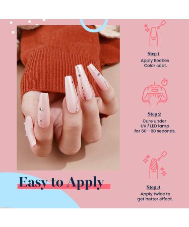 Beetles Nude Pink Gel Nail Polish Kit with UV LED Light - Starter Kit for DIY Home Manicure | Soak Off Pink Gel Polish Set with Nail Lamp and Nail File - Halloween Nails Gift for Women - Buy Online on SooperMarket.com