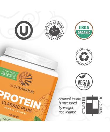 Vegan Organic Protein Powder Plant-based | 5 Superfood Quinoa Chia Seed Soy Free Dairy Free Gluten Free Synthetic Free NON-GMO | Unflavored 15 Servings | Classic Plus by Sunwarrior - Buy Online on SooperMarket.com