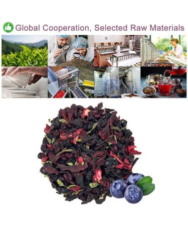 Plant Gift Ireland Spring Fruit Tea Oganic Fruit Herbal Tea All Natural Flavors Loose Leaf Roselle Grapes Blueberries Peppermint Non GMO Vegan Tea Bags Into Iced Tea & Hot Tea 70G/2.5oz - Buy Online on SooperMarket.com