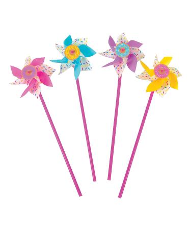 Fun Express Donut Party Pinwheels (Set of 12) Birthday Party Supplies and Favors