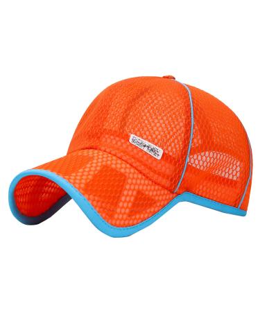 Aivtalk children cap mesh basecap sport sun hat baseball cap summer hat outdoor uv protection children's hat for girls boys unit size orange
