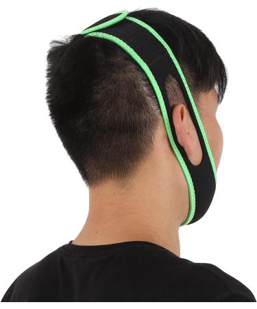Adjustable Anti-Snoring Chin Strap for Better Sleep | Breathable Jaw Support Belt with Fluorescent Green Edge Covering - Buy Online on SooperMarket.com