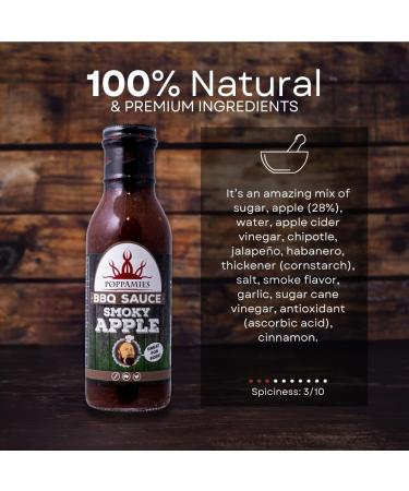 Poppamies Smoky Apple BBQ Sauce - Smoked Chili & Fresh Apples - Mild Spiciness - 410g - Buy Online on SooperMarket.com