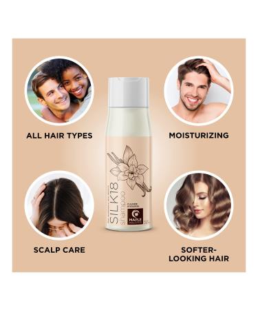 Silk18 Moisturizing Shampoo for Dry Damaged Hair - Sulfate-Free with Silk Amino Acids, Jojoba & Keratin - Anti-Frizz Formula for Color Treated Hair - 10 Fl Oz - Buy Online on SooperMarket.com