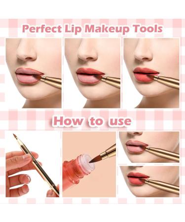 WLLHYF Professional Double Sided Retractable Lip Brush - Portable Travel Lip Makeup Applicator for Women and Girls (Gold) - Buy Online on SooperMarket.com