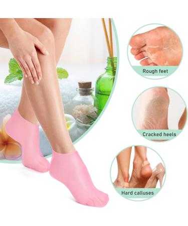 Nizirioo 3 Pack Moisturizing Socks - Gel Silicone Softening Socks for Dry Cracked Feet Care | Ideal for Women | Pink White & Skin Tones - Buy Online on SooperMarket.com