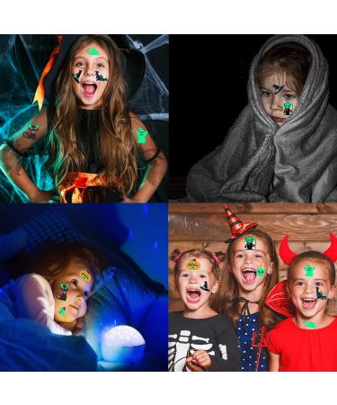 120 Styles Luminous Temporary Tattoos for Kids Party Supplies - Glow in the Dark Decorations & Birthday Favors - 20 Sheets Total with Halloween Stickers - Buy Online on SooperMarket.com