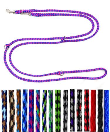 Dog linen small dogs up to 15 kg / double line 4-folded 2.40m / 2.80m / 3.50m Kleins very light & robust (2.80m 4-speed adjustable Malibu (lilac blue)) 2.80m 4 timesAdjustable Malibu (lilac blue)