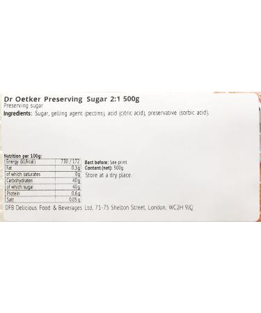 Dr. Oetker Preserving Sugar 500g - Premium Quality for Perfect Preserves - Buy Online on SooperMarket.com