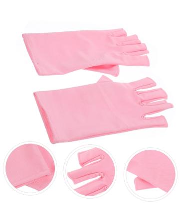 Mikinona UV NAIL GLOVES 1 Pair Nail Gloves Protective Gloves Nail Art Uv Gloves Nails Gel Nail Uv Gloves Gel for Nails Nail Fingerless Mittens Spandex Nail Polish Sun Protection Pink - Buy Online on SooperMarket.com