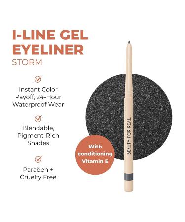 Beauty For Real I-Line 24-7 Eyeliner in Storm - Shimmering Pewter Gray, Waterproof Gel Formula - 0.01 oz - Buy Online on SooperMarket.com