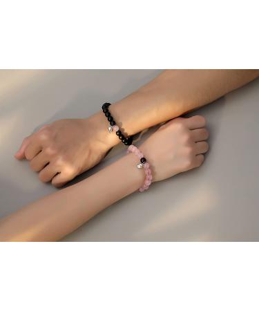 XIANNVXI Couples Bracelets Set - His and Her Magnetic Matching Couple Gifts Jewelry in BlackPink - Buy Online on SooperMarket.com