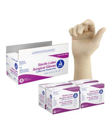 Dynarex Sterile Disposable Latex Surgical Gloves Powder-Free Sterilely Packaged in Pairs Medical & Healthcare Bisque Size 6 1 Case of 200 Pairs