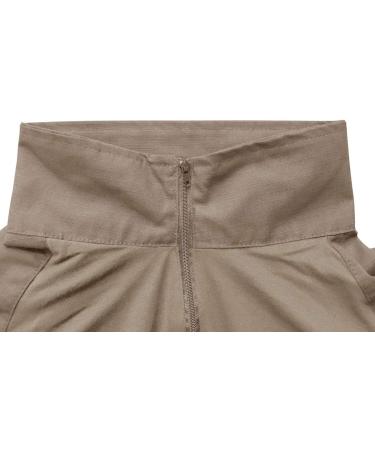 Magcomsen Men's Tactical Short Arm Shirt - Quick Dry Military Combat Polo with 1/4 Zipper & Pockets - Khaki XXL - Buy Online on SooperMarket.com