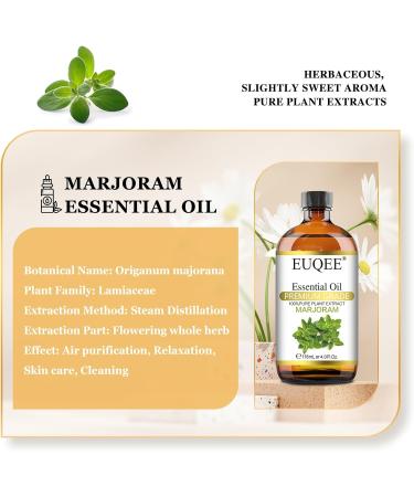 EUQEE Marjoram Essential Oil 118ml - Pure Natural Aromatherapy Oil for Diffusers and Humidifiers at Home - Buy Online on SooperMarket.com