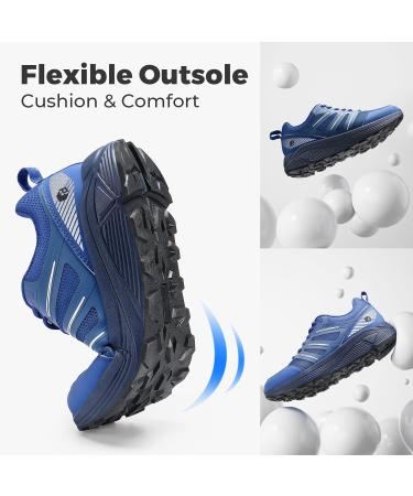 Fitville Extra Wide Running Shoes for Men - Comfortable Light Sports & Trekking Sneakers - Navy Skyline 47 EU - Buy Online on SooperMarket.com