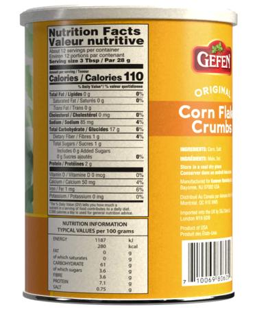 Gefen Corn Flake Crumbs 12oz (2 Pack) | Gluten-Free Crunchy Coating | Resealable Containers | 1.5 Pounds Total - Buy Online on SooperMarket.com