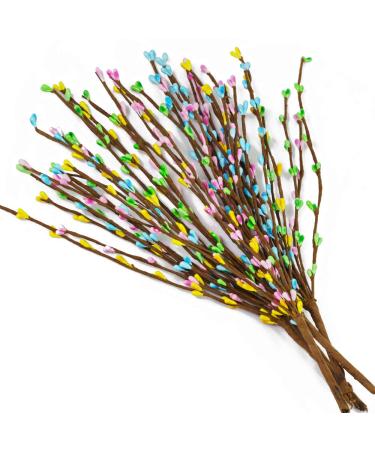Pack of 5 Artificial Pastel Pip Berry Sprays Springtime Pip Berry Picks Stems 12.2 x 8.7 (LXW) for Easter Crafts Floral Arrangement Wreath Making