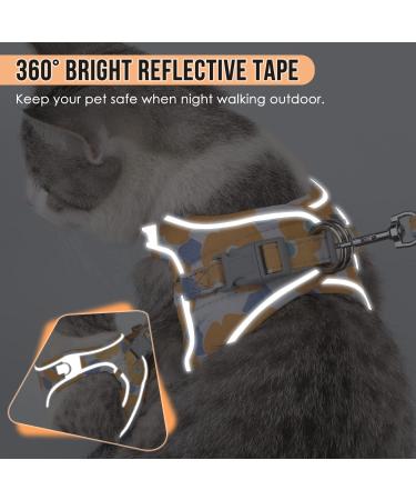 Lukovee Cat Harness and Leash for Walking - Adjustable Escape Proof Vest with Reflective Strips - Lightweight Step-in Jacket for Cats - XXS - Orange - Buy Online on SooperMarket.com