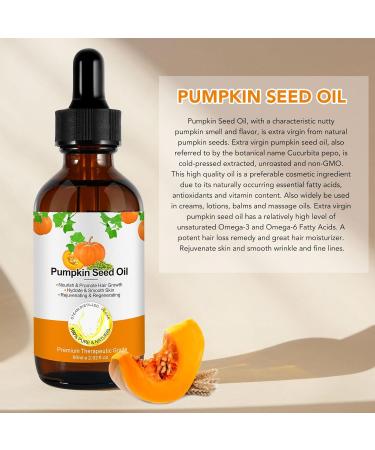 NUEDSFXO Pumpkin Seed Oil for Hair Growth 100% Pure Natural Pumpkin Seed Oil for Face Hair Skin Care Eyebrow & Eyelash Growth Improve Hair Loss & Nourishes Scalp for Women & Men 60ml - Buy Online on SooperMarket.com