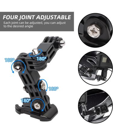 Quotre Camera Helmet Bracket Kit - Universal 3-Way Swivel Accessory for Action Cameras - Compatible with Insta 360 & GoPro Hero - Buy Online on SooperMarket.com