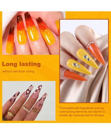 Lavender Violets 14g x 6 Colors Acrylic Dip Powder Set - Winter Colours Nail Art Manicure with Glitter J206 Amber - Buy Online on SooperMarket.com