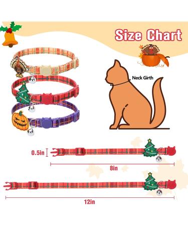 TAILGOO Breakaway Cat Collars with Bell - 3 Pack for Kittens, Puppies, and Tiny Pets - Thanksgiving, Christmas, Pumpkin Design - Buy Online on SooperMarket.com