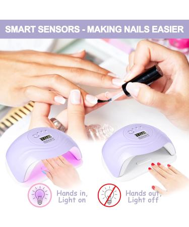 Roexun 168W UV LED Nail Lamp - Portable USB Nail Dryer for Gel Polish with Auto Sensor & 4 Timer Settings | Perfect for Fingernail & Toenail Care - Buy Online on SooperMarket.com