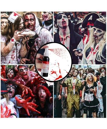Go Ho 1oz Fake Blood Spray for Halloween Costume Makeup | Washable Eye Blood Drops, Blood Splatter for Clothes | Zombie, Vampire, Monster Cosplay - Buy Online on SooperMarket.com