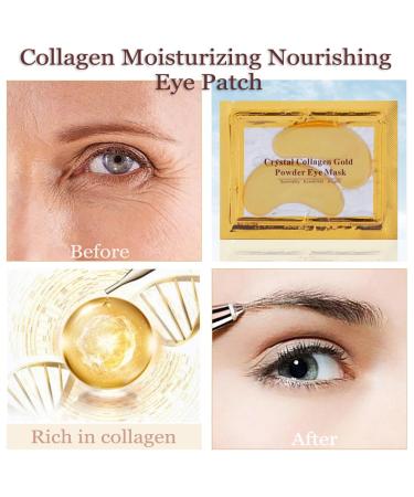 Eakroo 20 Pairs 24K Gold Collagen Lip & Eye Mask Set for Nourished Skin - Anti-Aging Eye Patches for Fine Lines, Dark Circles & Moisturizing - Buy Online on SooperMarket.com