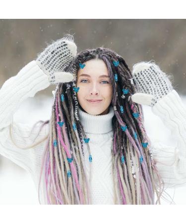 Braids Blue Butterfly Hair Jewelry for Women - Pack of 20 Spiral African Dreadlock Accessories - Buy Online on SooperMarket.com