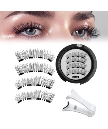 Lumentes Magnetic Eyelashes Lumentes Magnetic Lashes Magnetic Eyelashes Without Eyeliner Reusable Magnetic Eyelashes with Applicator No Glue or Liner Needed (Color : 52HB-4)