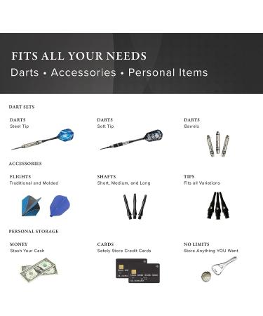 Casemaster Sentry Dart Case - Slim EVA Shell for Steel and Soft Tip Darts - Holds 6 Darts with Built-in Storage - Black - Buy Online on SooperMarket.com